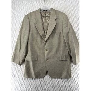 Vintage LL Bean Mens Blazer Sport Coat Tweed Silk Wool Blend Button Front Jacket